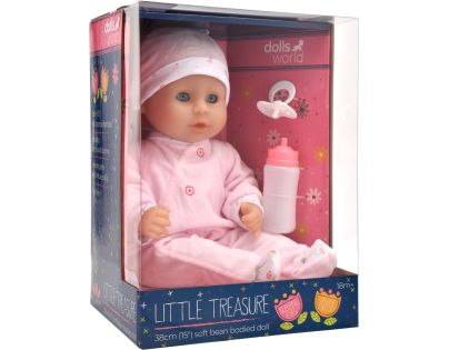 Dolls World Bábätko Little Treasure PINK - 38 cm so zatváracími očami