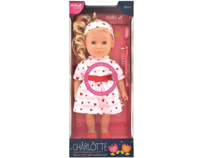 Dolls World Módna bábika Charlotte - 36 cm: Ružová srdiečková princezná