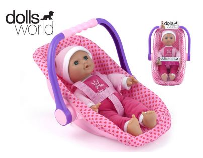 HM Studio 378550 Panenka Isabella 30 cm v dětské sedačce s rukojetí
