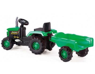Dolu Detský traktor šliapací s vlečkou zelený