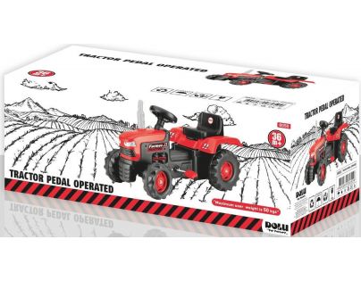 Dolu Veľký šliapací traktor červený
