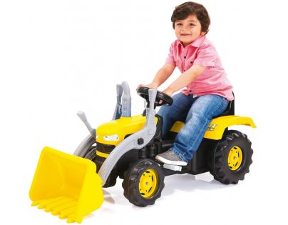 Dolu Veľký šliapací traktor s rýpadlom žltý