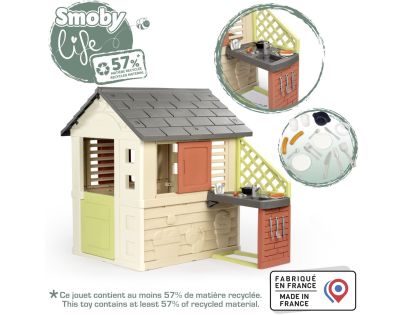 Smoby Domček Life Nature s kuchyňou