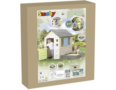 Smoby Domček Life so štvorcovým pieskoviskom záhonom