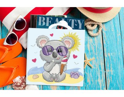 Dotzies Diamantové maľovanie Koala so zmrzlinou