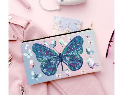 Dotzies Diamantové maľovanie Puzdro so zipsom Motýľ