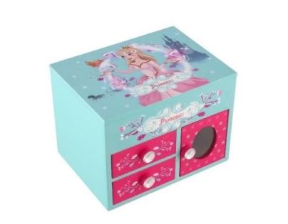 Teddies Drevená šperkovnica Princess 3 Odklápací vrch