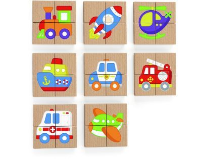 Viga Puzzle magnetické drevené Dopravné prostriedky 32 dielikov
