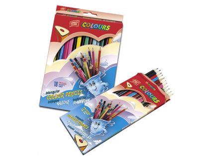 Easyoffice Dřevěné pastelky EasyColours trojhranné 18ks