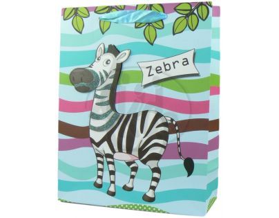 Dárková taška zvířátka lesk - Zebra