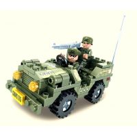 Dromader Stavebnice Vojáci Auto Jeep 108 dílků 2