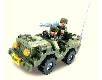 Dromader Stavebnice Vojáci Auto Jeep 108 dílků
