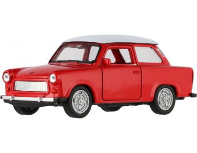 Dromader Auto Welly Trabant 601 Klasic 11cm 1 : 34 červený s bílou střechou