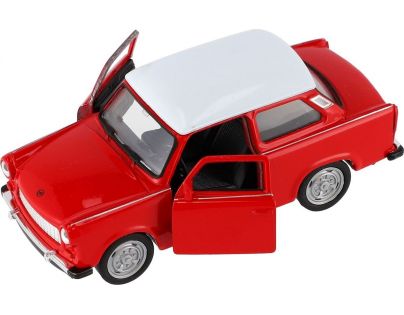 Dromader Auto Welly Trabant 601 Klasic 11cm 1 : 34 červený s bílou střechou