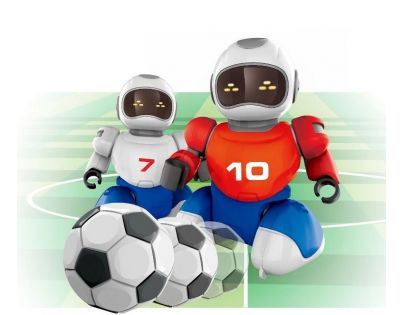Dva Roboti s loptičkou na diaľkové ovládnu a dvoma gólmi