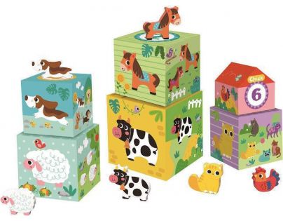 Dvěděti Kocky so zvieratkami Farma