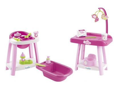 Ecoiffier Nursery židlička, vanička a přebalovací pult pro panenky