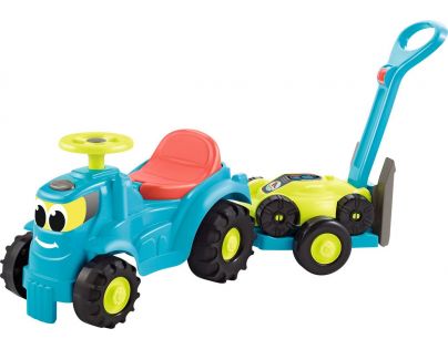 Ecoiffier Odrážadlo Traktor s vlečkou a kosačkou