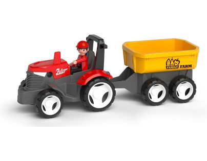 Efko ECO MultiGO Červený traktor Zetor s radlicou, vlek, Igráček