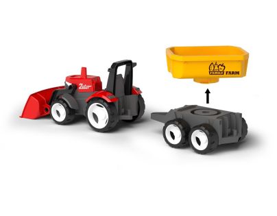 Efko ECO MultiGO Červený traktor Zetor s radlicou, vlek, Igráček