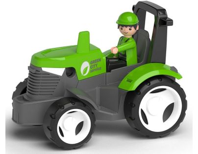 EFKO ECO MultiGO Zelený traktor s vidlami, paleta, kôš, Igráček
