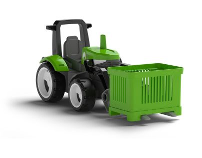 EFKO ECO MultiGO Zelený traktor s vidlami, paleta, kôš, Igráček
