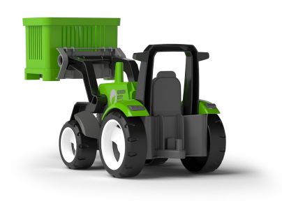 EFKO ECO MultiGO Zelený traktor s vidlami, paleta, kôš, Igráček