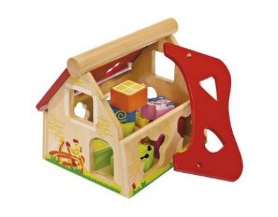 Eichhorn Dřevěný veselý domeček Vkládačka 15 ks