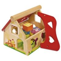 Eichhorn Dřevěný veselý domeček Vkládačka 15 ks 2