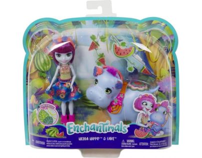 Enchantimals bábika s veľkým zvieratkom Hedda Hippo a Lake