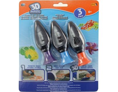 EP Line 3D Magic náhradní náplň 3ks fialová + oranžová + modrá