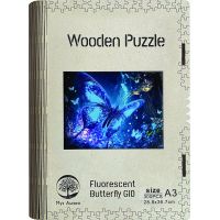 Epee Wooden puzzle Fluorescent Butterfly A3 GID svietiaci v tme 4