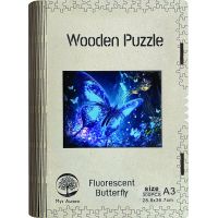 Epee Wooden puzzle Fluorescent Butterfly A3 2