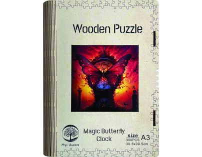 Epee Wooden puzzle Magic Butterfly Clock A3