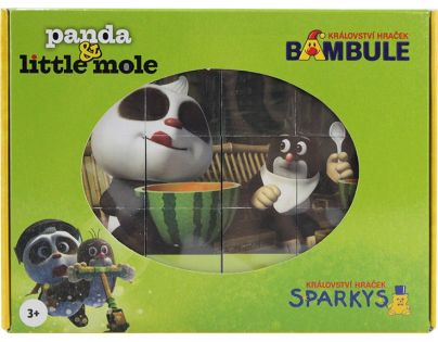 EP Line drevené kocky Krtko a Panda 12 ks