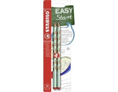 Ergonomická grafitová tužka pro praváky STABILO EASYgraph pastelová zelená 2 ks HB