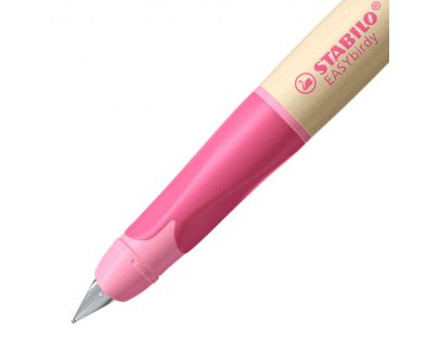 Ergonomické plniace pero pre pravákov - STABILO EASYbirdy Timber ružová vr. bombičky