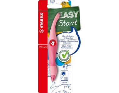 Ergonomický roller pre pravákov STABILO EASYoriginal Pastel pastelová ružová vr. bombičky s modrým zmizíkovateľným atramentom