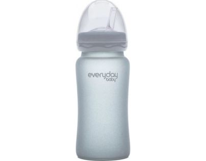 Everyday Baby Fľaša sklo so slamkou 240ml quiet grey