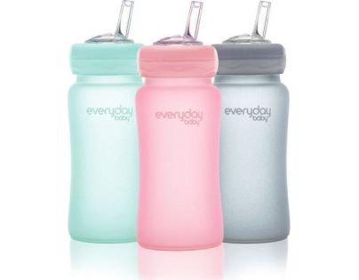 Everyday Baby Fľaša sklo so slamkou 240ml quiet grey