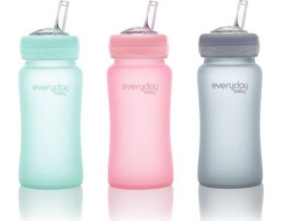 Everyday Baby Fľaša sklo so slamkou 240ml quiet grey