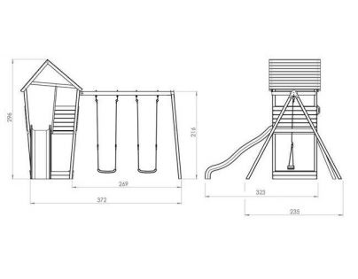 Exit Aksent Dřevěná věž se skluzavkou a houpačkami