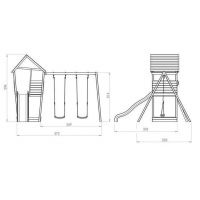 Exit Aksent Dřevěná věž se skluzavkou a houpačkami 3