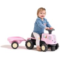 Falk Odstrkovadlo - traktor Birdy farm s prívesom ružový 3