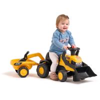 Falk Odstrkovadlo - traktor JCB s prívesom a prednou-zadnou lyžicou 4