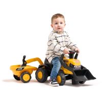 Falk Odstrkovadlo - traktor JCB s prívesom a prednou-zadnou lyžicou 5