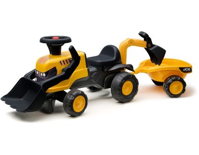 Falk Odstrkovadlo - traktor JCB s prívesom a prednou-zadnou lyžicou