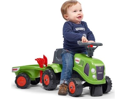 Falk Odstrkovadlo traktor Claas zelené s volantem a valníkem - Poškodený obal