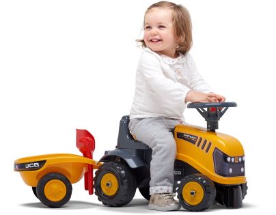 Falk Odstrkovadlo traktor JCB žlté s volantom a valníkom - Poškodený obal