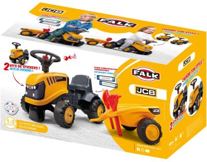 Falk Odstrkovadlo traktor JCB žlté s volantom a valníkom - Poškodený obal